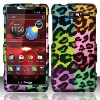 For Motorola Droid Razr M XT907 Hard Design Cover Case Bright Colorful Leopard Cell Phones & Accessories