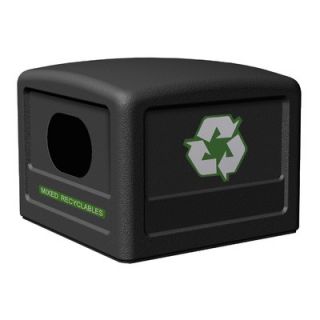 Commercial Zone Recycle 38 Dome Lid with Decal 74610 Color Black
