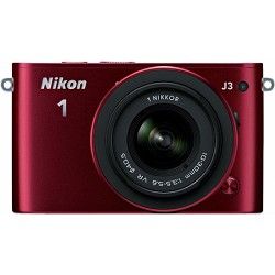 Nikon 1 J3 14.2MP Red Digital Camera with 10 30mm VR Lens Factory Refurbished