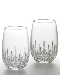Two Lismore Nouveau White Wine Glasses   Waterford Crystal