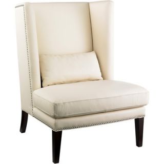 Sunpan Modern Malibu Wing Side Chair 129 Upholstery Bonded Leather Cream, Fi