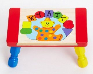 Personalized Clown Name Puzzle Stool   Primary Colors Toys & Games