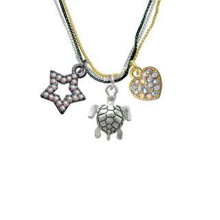 Sea Turtle RockStar Tri Color Necklace Pendant Necklaces Jewelry
