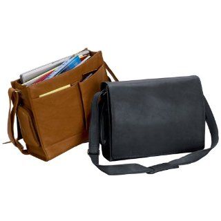THE CANCUN 15" LAPTOP LEATHER COMPUTER SLING BAG (BLACK) Computers & Accessories