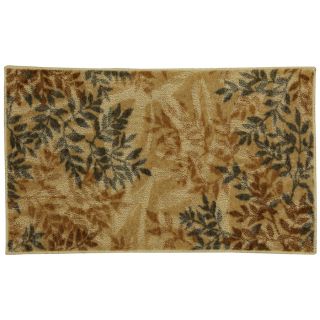 Mohawk Home Waterloo Leaves Beige 20 in x 34 in Rectangular Brown Floral Accent Rug