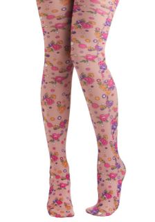 Bubbles and Blooms Tights  Mod Retro Vintage Tights