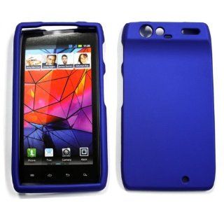 Motorola Droid RAZR XT910 XT912   Blue Rubberized Hard Plastic Case [AccessoryOne Brand] Cell Phones & Accessories