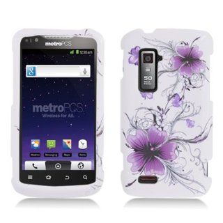 Aimo ZTEN910PCIM241 Durable Hard Snap On Case for ZTE Anthem 4G N910   1 Pack   Retail Packaging   Purple Flowers Cell Phones & Accessories