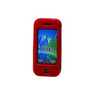 RED Proguard Snap On Rubberized Rubber Coated Cover Case w/ belt clip for Verizon Wireless SAMSUNG GLYDE SCH u940 u940 Cell Phones & Accessories
