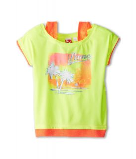 Puma Kids Tropical 2 Fer Tee Girls T Shirt (Yellow)
