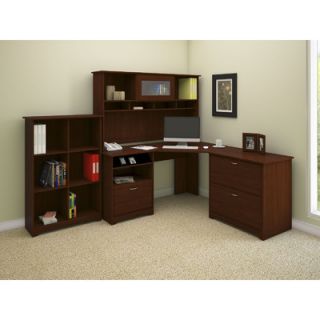 Bush Cabot Corner Desk Office Suite With File & Bookcase CAB002EPO Finish Ha