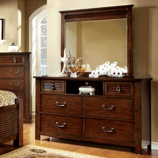 Furniture Of America Furniture Of America Erindale 2 piece Slatted Dresser And Mirror Set Brown Size 6 drawer