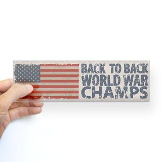  USA, Back to Back World War Champions Sticker Bum Sticker Bumper   Standard Clear  