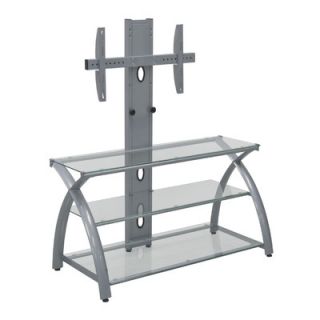 Studio Designs Futura 42 TV Stand with Tower 50602 / 50603 Finish Silver/Clear