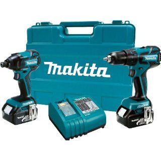 Makita LXT239 18 Volt LXT Lithium Ion Brushless Cordless 2 Piece Combo Kit W/ 2 Batteries   Power Tool Combo Packs  