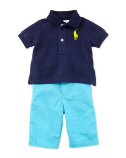 Polo Shirt & Preppy Shorts Set, Newport Navy, Boys 9 24 Months   Ralph Lauren