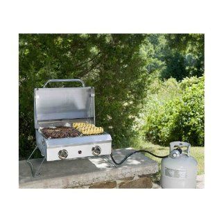 Portable Stainless Steel Gas Grill with Cover  Freestanding Grills  Patio, Lawn & Garden