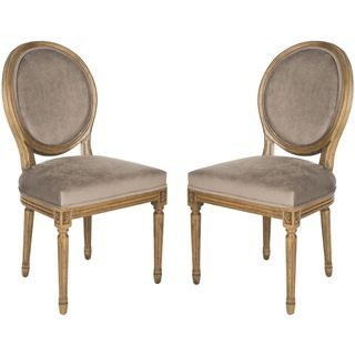 Safavieh Paris Mushroom Taupe Oval Oak Side Chairs (set Of 2)