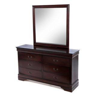 Castleton Home Louis Philippe 6 Drawer Dresser and Mirror 13920