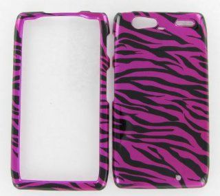 Motorola XT913 (Droid Razr Maxx) Zebra On Hot Pink Protective Case Cell Phones & Accessories