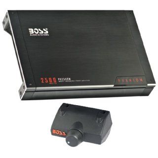 BOSS Audio PH2500M Phantom 2500 watts Monoblock Class A/B 1 Channel 2 8 Ohm Stable Amplifier with Remote Subwoofer Level Control  Vehicle Mono Subwoofer Amplifiers 