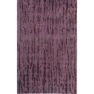Hand knotted Abstract Amethyst Wool/ Art silk Rug (8 X 11)