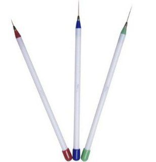 8 Pcs Nail Art Design Detailing Drawing Paint Painting Brushes Dotting Pen Set Kit White (Mix Color 3 pcs)  Beauty