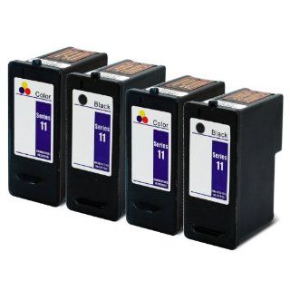 4 Pack (2BK+2C) Series 11 Remanufactured Hi Yield Ink for Dell JP451 JP453 All in One 948 v505w v505 Printer Electronics