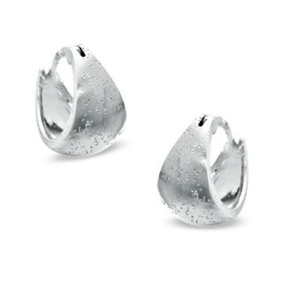 Sterling Silver Shimmer Hoop Earrings   Zales