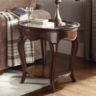 Shop Hammary 091916A Cherry Grove Oval End Table in Mid Tone Brown with Glass Top 091916A at the  Furniture Store