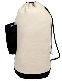 DAZZ Heavy Duty Duffle Bag with Side Pocket, Natural Canvas   Laundry Bags