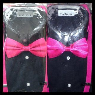 HDE Skinny Suspender & Bow Tie Matching Sets   One Size   Pink at  Mens Clothing store