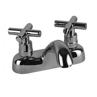 Aquabrass FA919PC Polished Chrome Bathroom Faucets 4" Centerset Cross Handles Lav Faucet   Bathroom Sink Faucets  