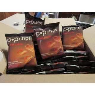 Popchips, Barbeque, 0.8 Ounce Single Serve Bags (Pack of 24)  Potato Chips And Crisps  Grocery & Gourmet Food
