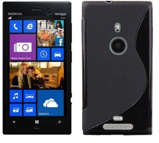 New Nokia Lumia 925 BLACK 'S' Wave Gel / Silicone / Hybrid Case Cover Skin With BONUS Sunny Savers Nokia Lumia 925 Screen Protector   Accessories By InventCase Cell Phones & Accessories