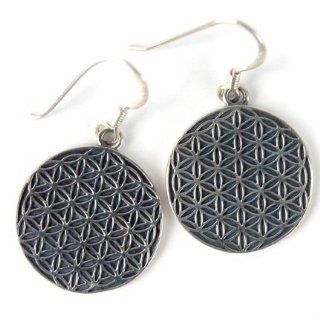 925 925 Sterling Silver Flower of Life Front and Back Charm Earrings JD Designs Jewelry