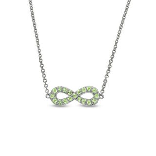 Peridot Sideways Infinity Symbol Necklace in Sterling Silver   Zales