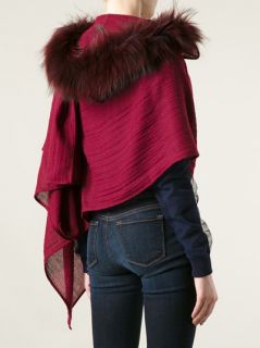 Charlotte Simone Fur Trim Shawl