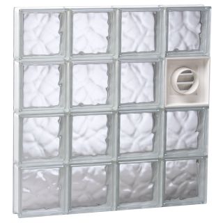 REDI2SET 30 in x 30 in Wavy Glass Pattern Series Frameless Replacement Glass Block Window