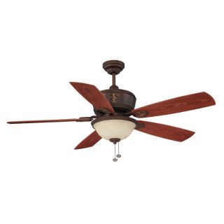 Litex 52 in Antique Bronze Outdoor Downrod Mount Ceiling Fan with Light Kit