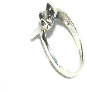 Sterling Silver 925 Cat Head And Tail Ring   Size 8 Sterling Silver 925 Cat Head And Tail Ring   Si Sports & Outdoors