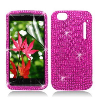 Aimo Wireless AL960CPCDI003 Bling Brilliance Premium Grade Diamond Case for Alcatel Authority/One Touch Ultra   Retail Packaging   Hot Pink Cell Phones & Accessories