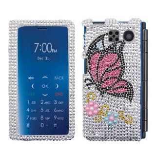 Hard Plastic Snap on Cover Fits Sanyo 6780 Innuendo Monarch Butterfly Full Diamond/Rhinestone Sprint Cell Phones & Accessories