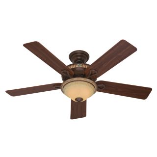 Hunter Aventine 52 in Cocoa Downrod or Flush Mount Ceiling Fan with Light Kit