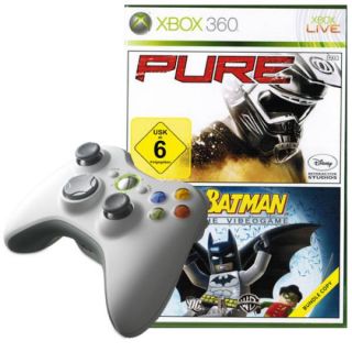 WEP Wireless Entertainment Pack (includes White Wireless Controller, Lego Batman & Pure)      Xbox 360