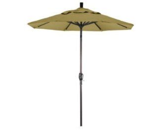 California Umbrella 7 1/2 Feet Sunbrella Fabric Aluminum Push Button Tilt Market Umbrella with Black Pole, Heather Beige  Patio Umbrellas  Patio, Lawn & Garden