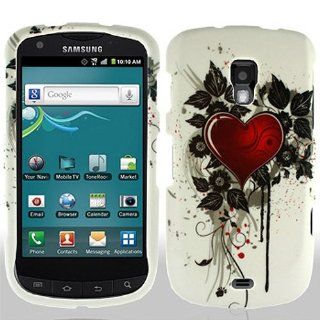 White Red Heart Hard Cover Case for Samsung Galaxy S Aviator SCH R930 Cell Phones & Accessories