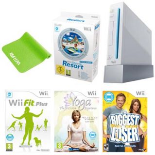 Nintendo Wii Console Bundle (Including Wii Sports Resort, Wii Fit Plus Game, The Biggest Loser, Yoga & Wii Fit Mat)      Games Consoles