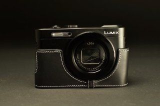 Black color Genuine real COW leather case bag for Panasonic LUMIX DMC LF1 LF 1 camera Half case  Camera & Photo