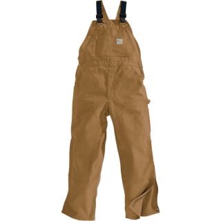 Carhartt® Flame-Resistant Unlined Duck Bib Overall — Brown, Big Style, Model# FRR45  Flame Resistant Bibs   Coveralls